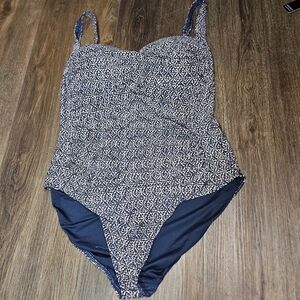 Niptuck One Piece  Nautical Foil Joanne  Swimsuit 12 Tummy Control,Multi Cup Fit